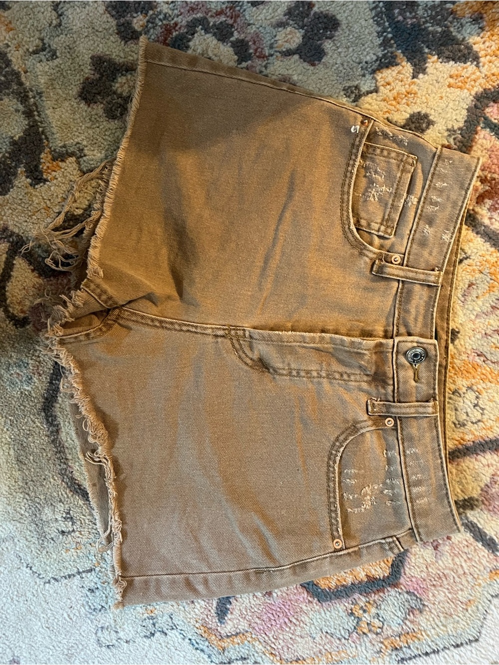 Wild Fable Brown Distressed High Rise Denim Cutoff Shorts